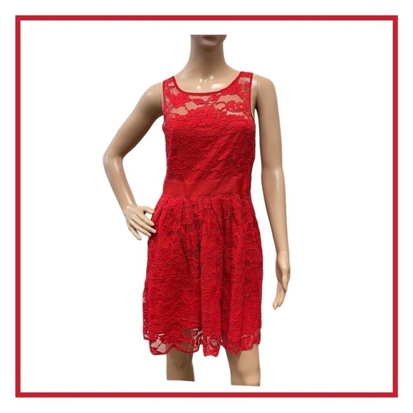 BB Dakota Lace Dress – Red - Size 6 - Picture 1 of 9